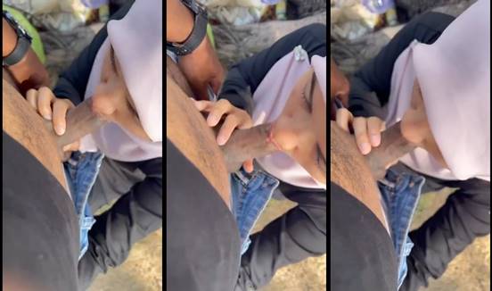 Bokep pelajar esempeh jilbab mesum nyepong belakang rumah